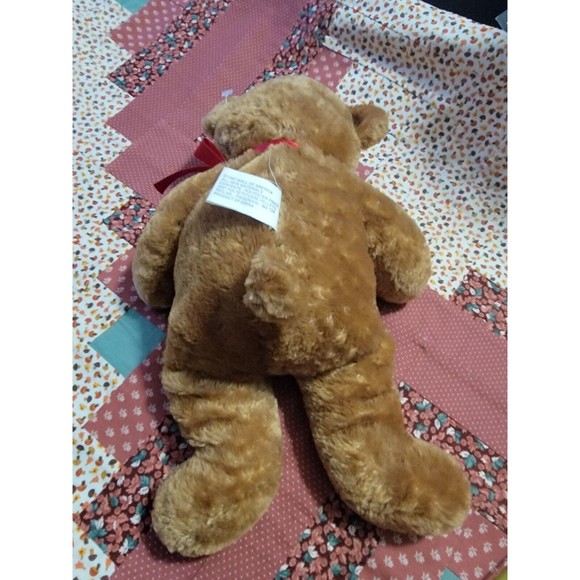 1997 Mall Of America Brown Teddy Bear with Red Bow, 12 Inches Long - Picture 3 of 6